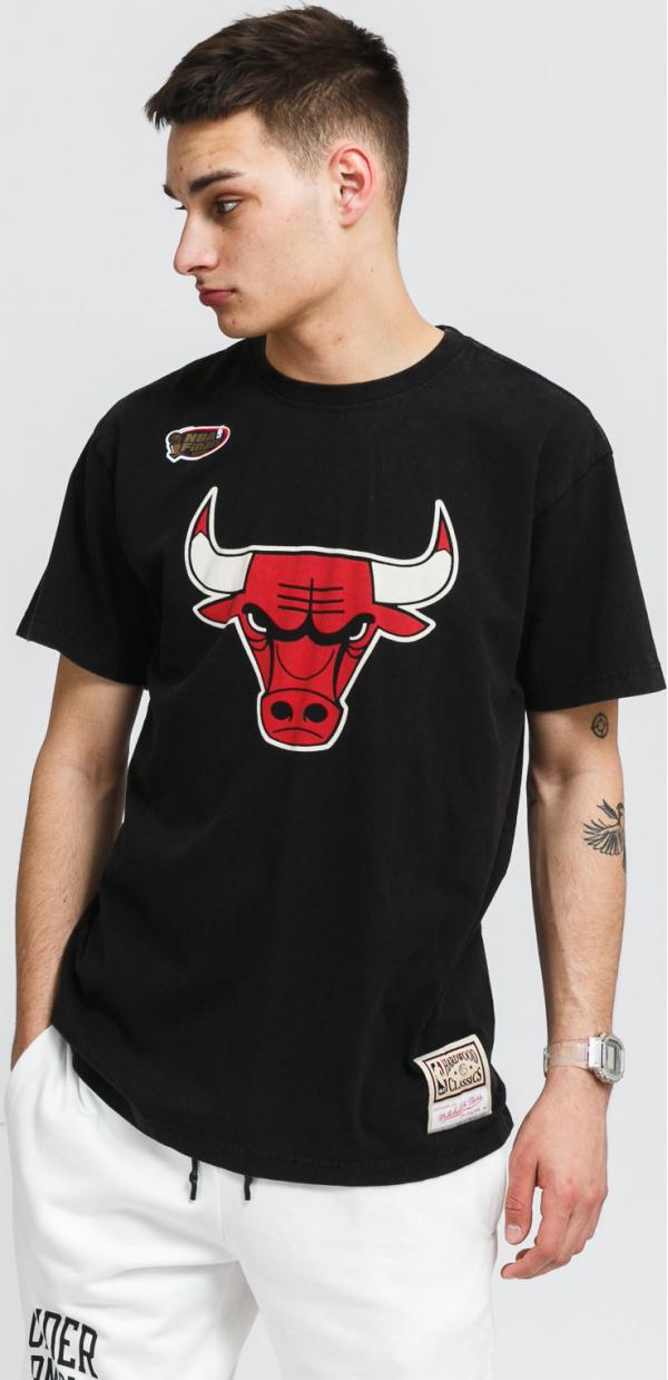 itchell & Ness Worn ogo Tee Chicago Bulls černé
