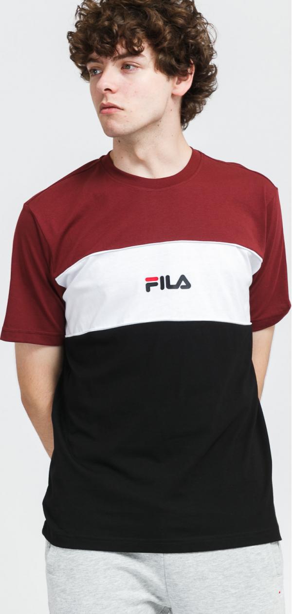 Fila Men Anoki Blocked Tee černé / vínové / bílé