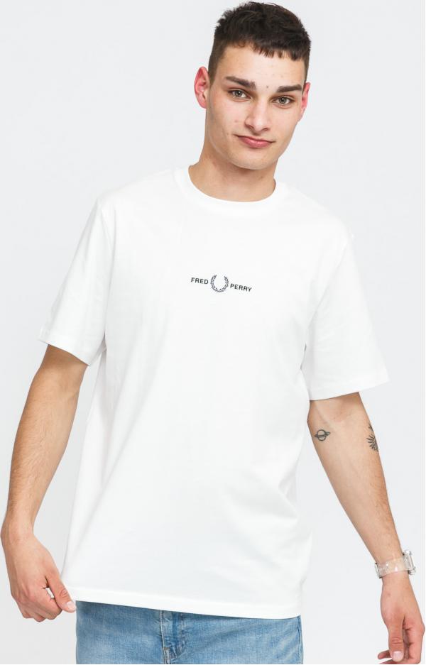 FRED PERRY Embroidered Tee bílé