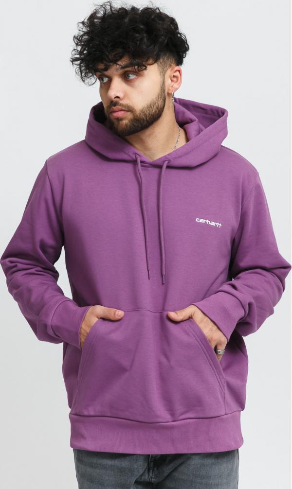 Carhartt WIP Hooded Script Embroidery Sweat fialová