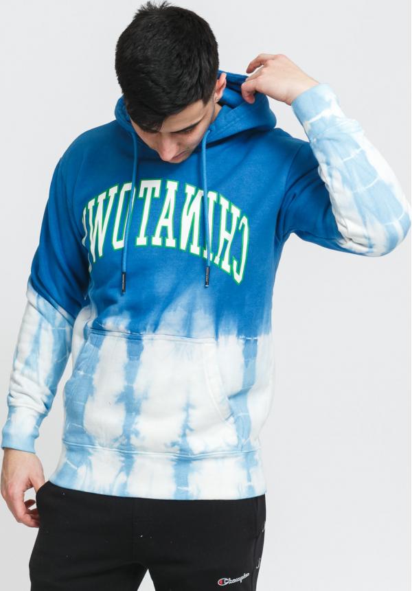 Chinatown Market Reverse Arc Tie-Dye Hoodie modrá / bílá