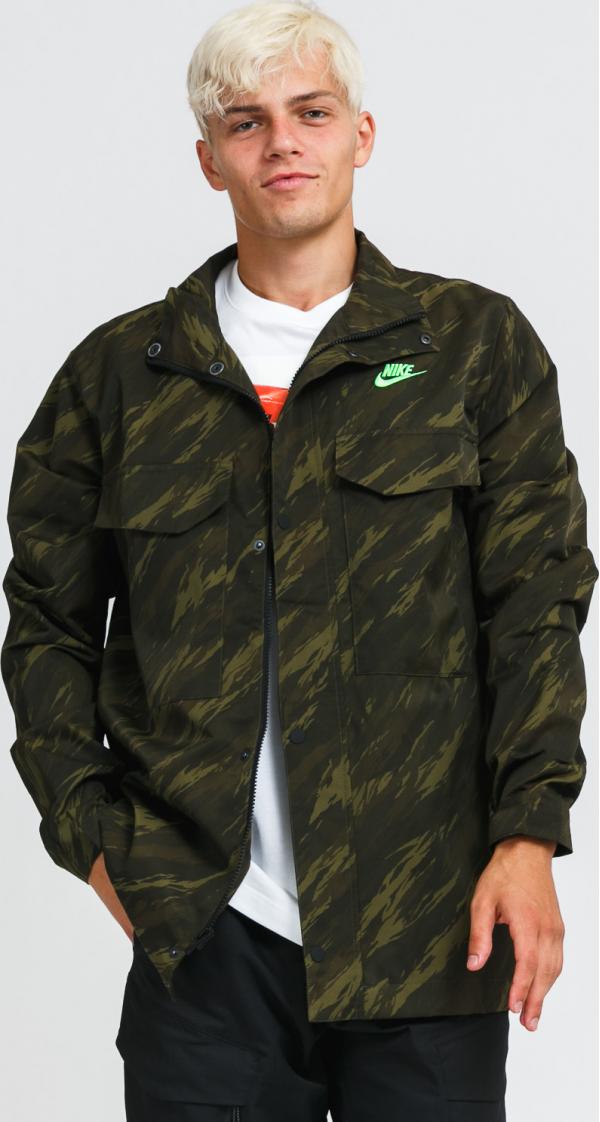 Nike M NSW Spe+ Woven Ut 65 Jacket AOP1 camo tmavě zelená