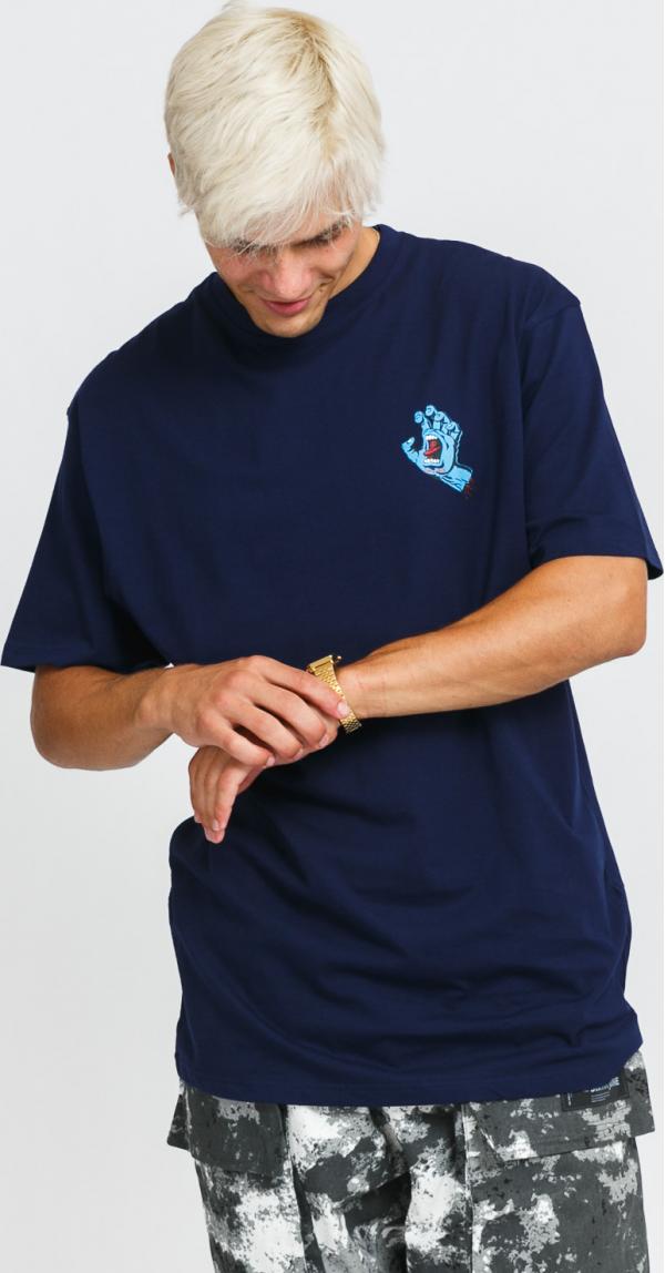 Santa Cruz Screaming Hand Chest Tee navy