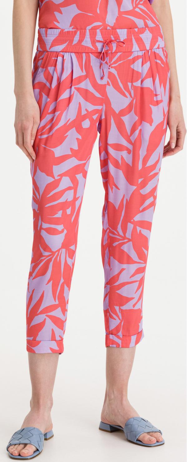 Satin Abstract Leaves Kalhoty JUVIA