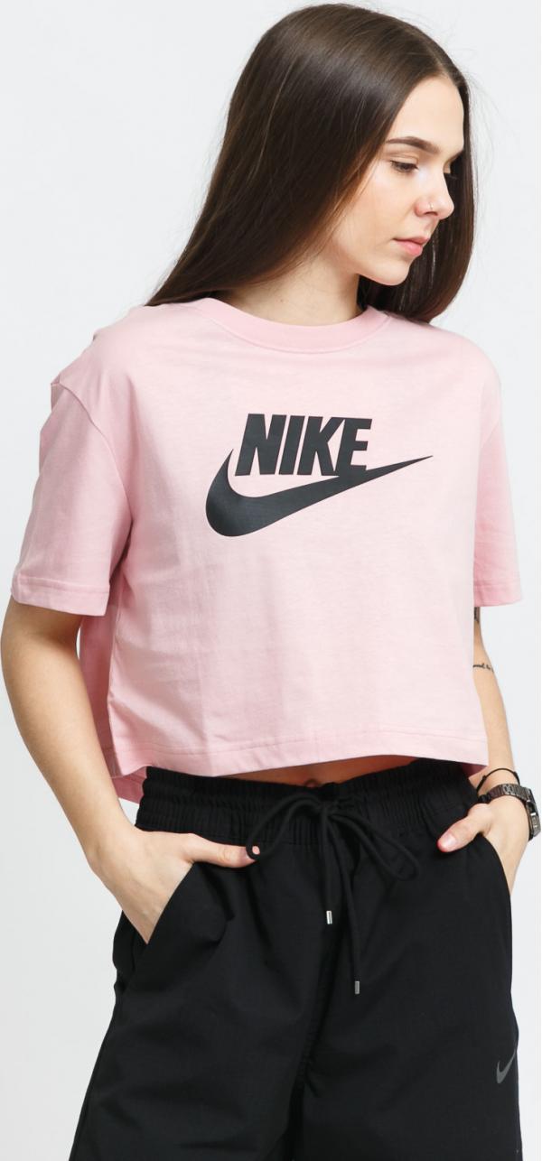 Nike W NW Tee Essential Crop Icon růžové