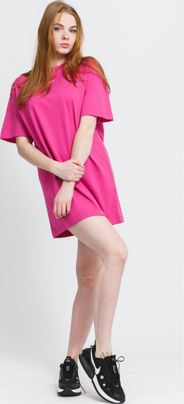 Nike W NSW Essemtial S Dress tmavě růžové