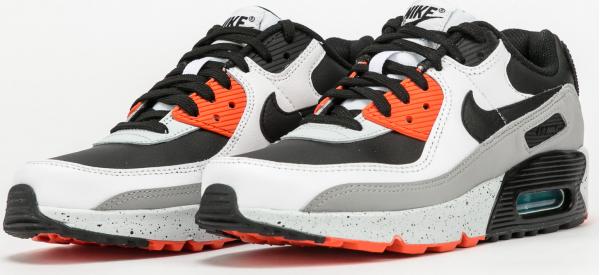 Nike Air Max 90 Leather (GS) white / black - turf orange