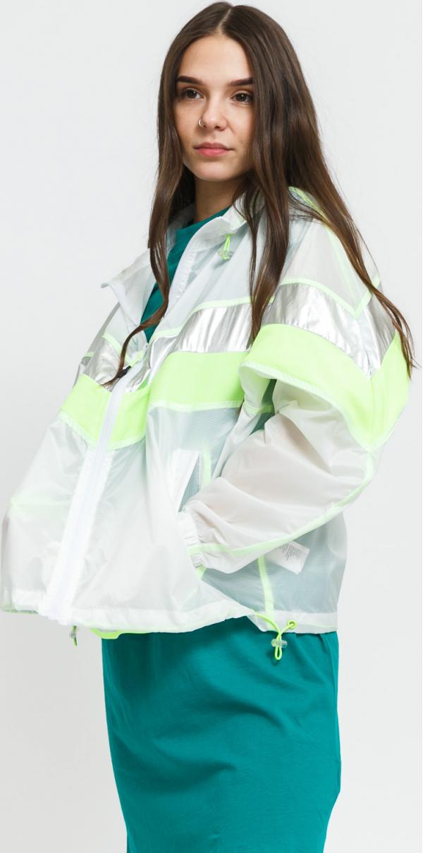 Urban Classics Ladies 3-Tone ight Track Jacket bílá / neon zelená / stříbrná