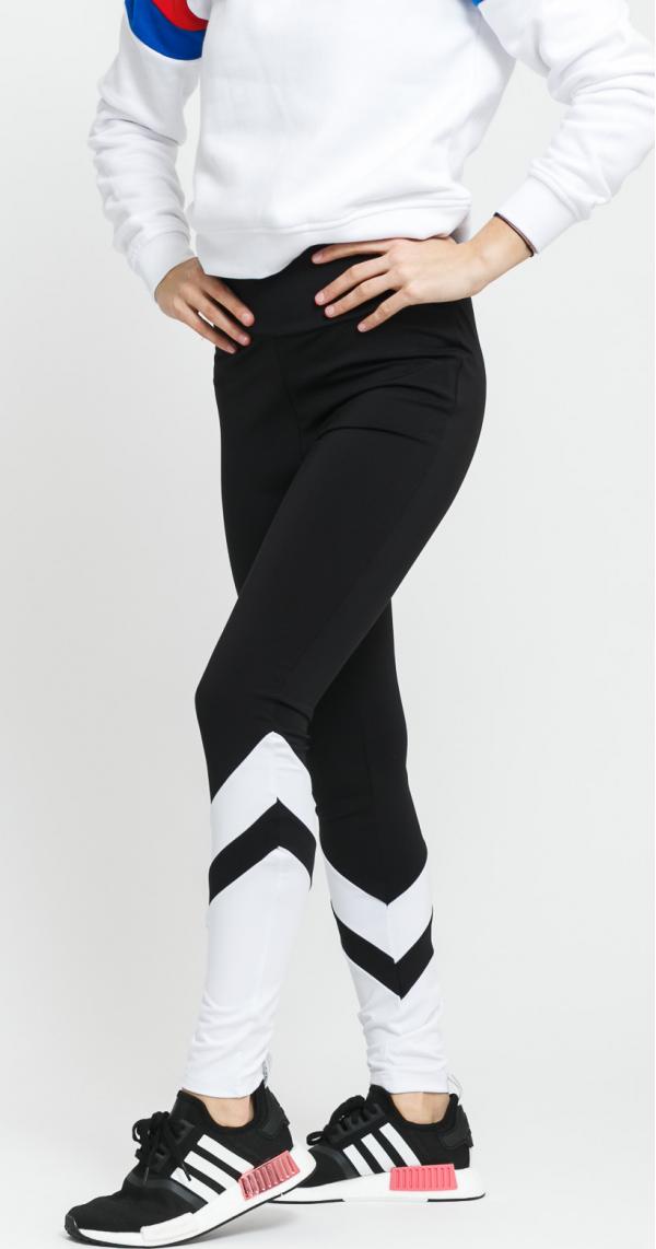 Urban Classics Ladies Arrow High Waist eggings černé / bílé