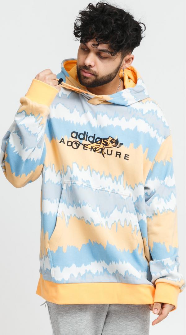 adidas Originals ADV AOP Hoody modrá / oranžová / šedá
