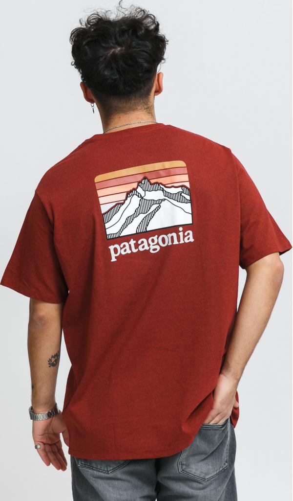 Patagonia 's Line Logo Ridge Pocket Responsibili Tee melange vínové