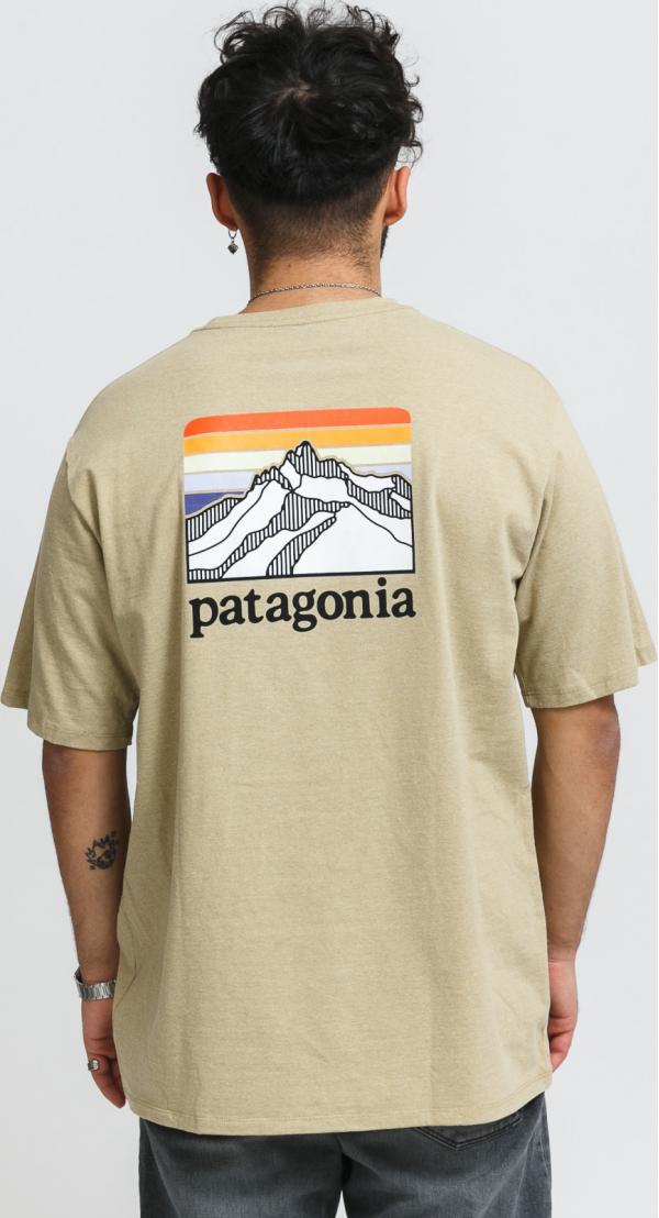 Patagonia M's Line Logo Ridge Pocket Responsibili Tee béžové