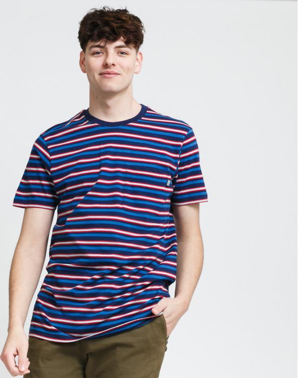 Urban Classics Fast Stripe Pocket Tee navy / modré / červené