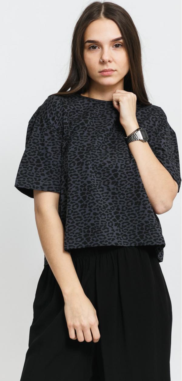 Urban Classics adies Short Oversized AOP Tee tmavě šedé / černé