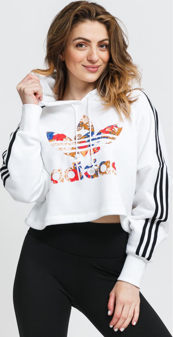 adidas Originals Boxy Hoodie bílá