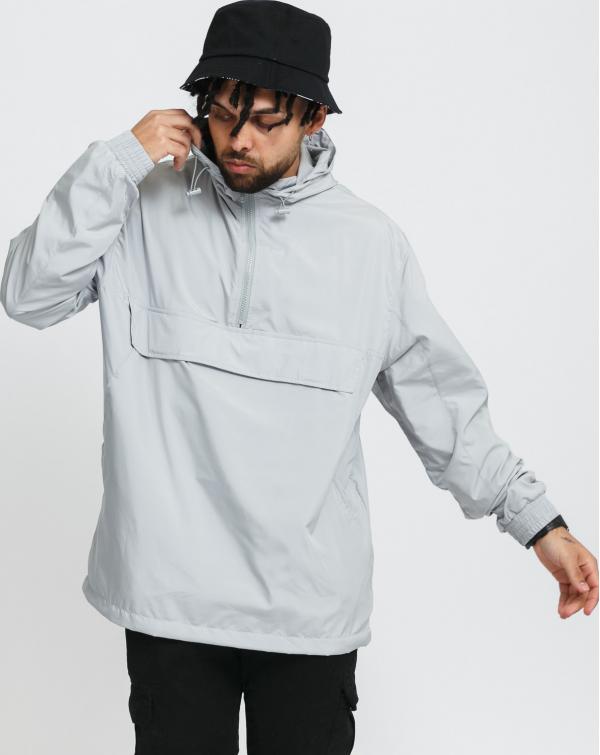Urban Classics Basic Pull Over Jacket šedá