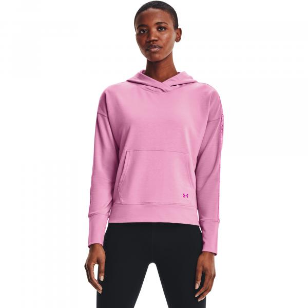 Under Armour W Rival Terry Taped Hoodie Pink/ Stellar Pink/ Meteor Pink