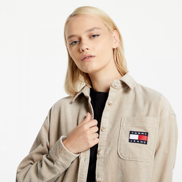 Tommy Jeans Oversized Corduroy Shirt Soft Beige