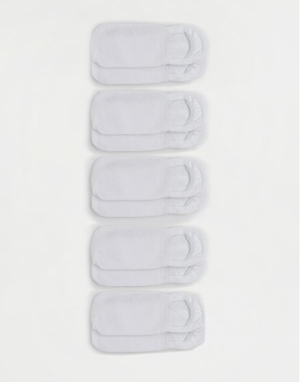 Knowledge Cotton Willow 5-Pack No Show Fottie 1010 Bright White 38-42