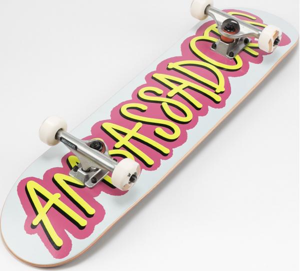 Ambassadors Komplet Skateboard Fresh bílý / růžový / žlutý