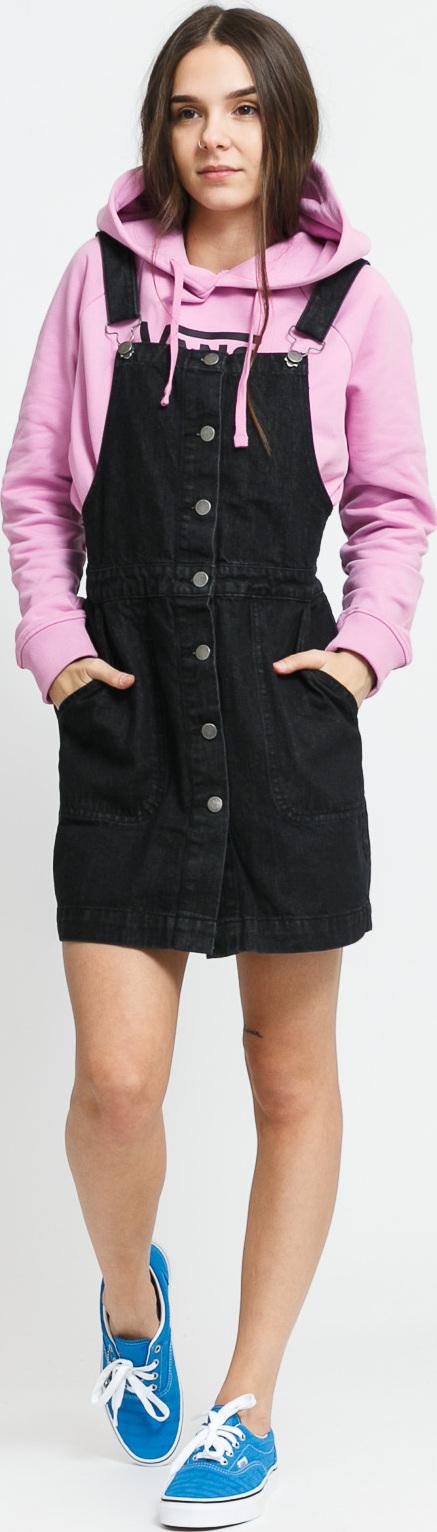 Urban Classics Ladies Denim Dungarees Dress black washed