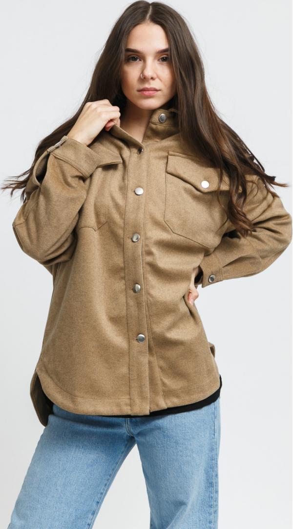 Urban Classics Ladies Classic Overshirt melange béžová
