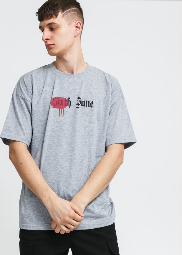 Sixth June District Tee melange šedé