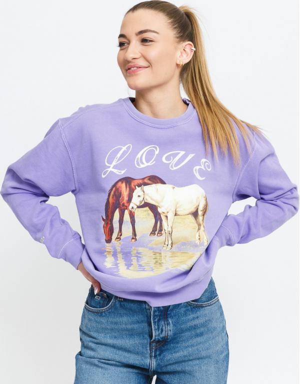 LOVE THEM Womens Crewneck True ove fialová