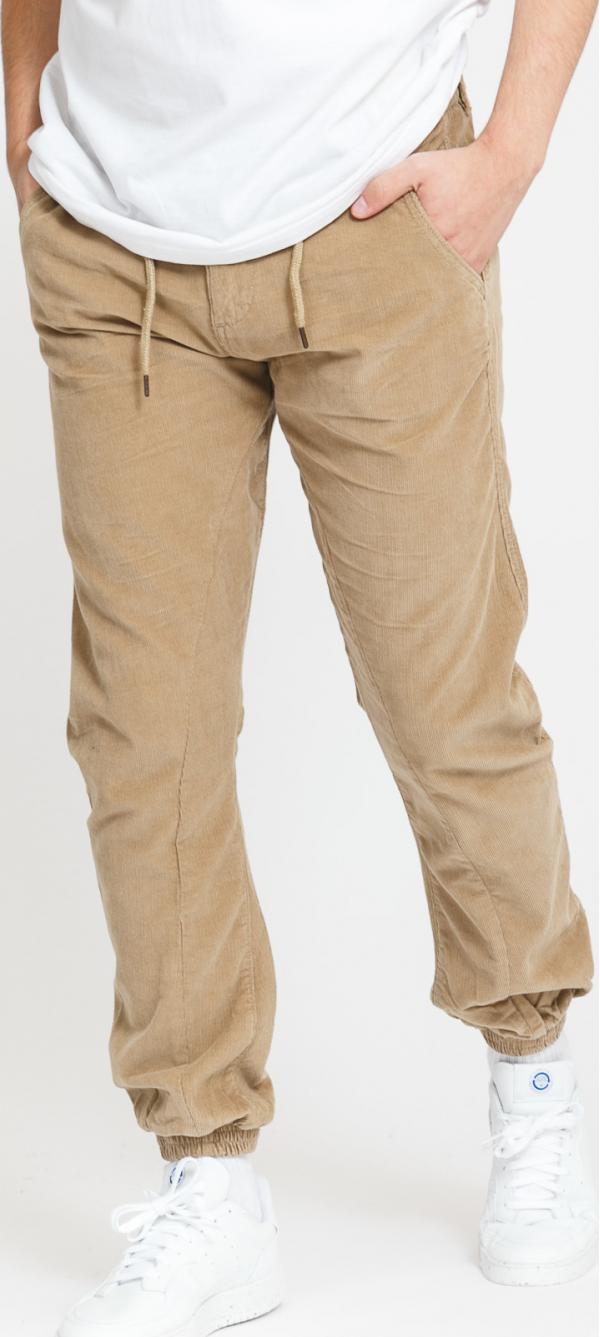 Urban Classics Corduroy Jog Pants béžové
