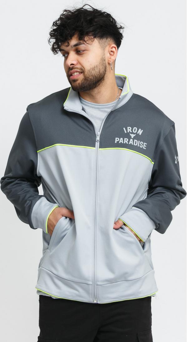 Under Armour Project Rock Knit Track Jacket šedá / tmavě šedá