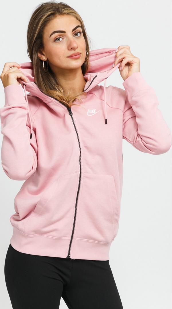 Nike W NSW Essential Fleece FZ Hoodie růžová