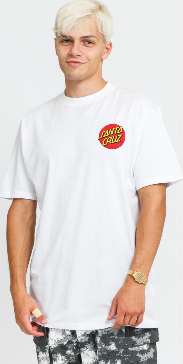 Santa Cruz Classic Dot Chest Tee bílé