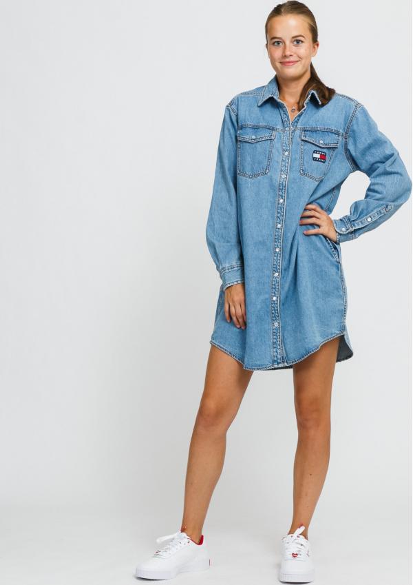 TOMY JEANS W Relaxed Denim hirt Dress denim medium