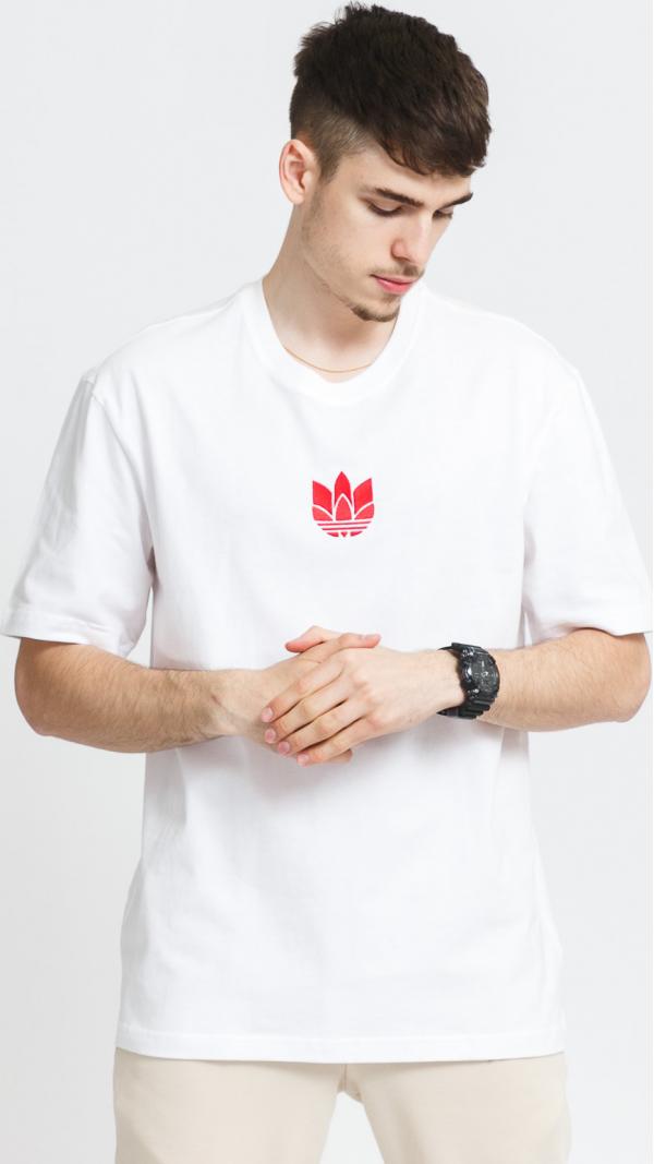 adidas Originals Adicolor 3D Trefoil Tee bílé