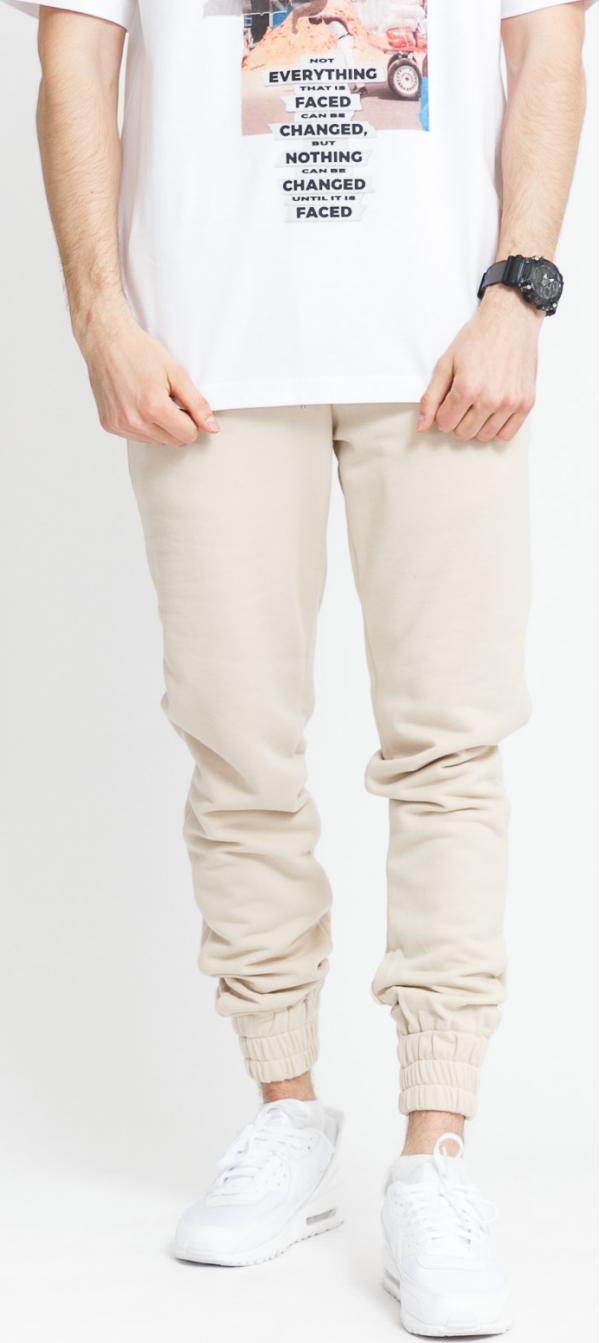 Sixth June Signature Velvet ogo Pant světle béžové