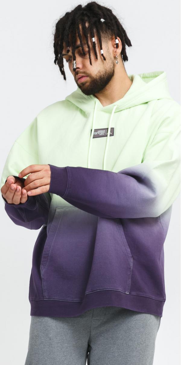 Jordan M J 23ENG Fleece Top světle zelená / fialová