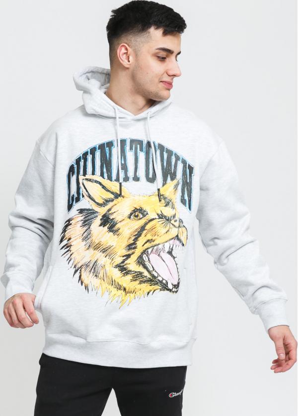 Chinatown Market Beware Sketch Hoodie melange šedá