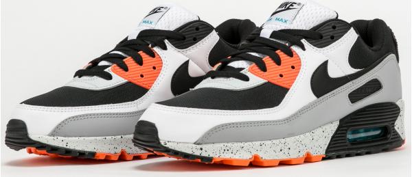 Nike Air Max 90 white / black - turf orange