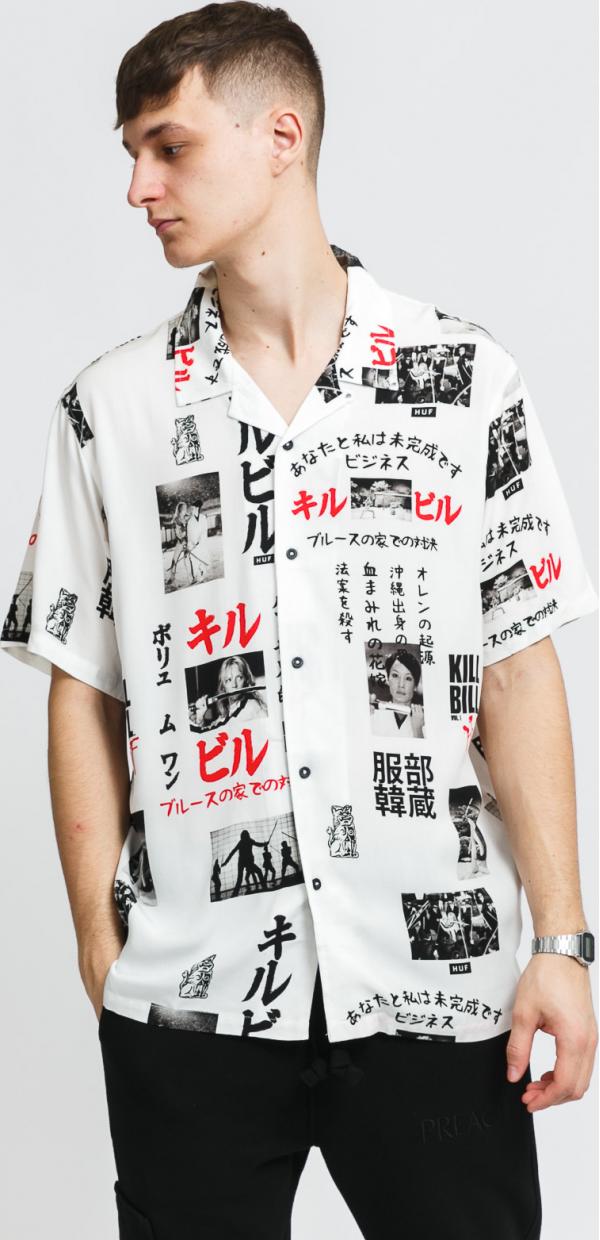 HUF Kill Bill S/S Woven Top bílá / černá / červená