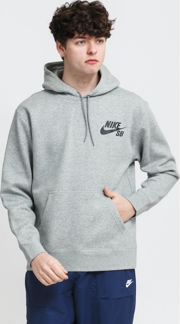 Nike  NK SB Icon Hoodie PO Essential melange šedá