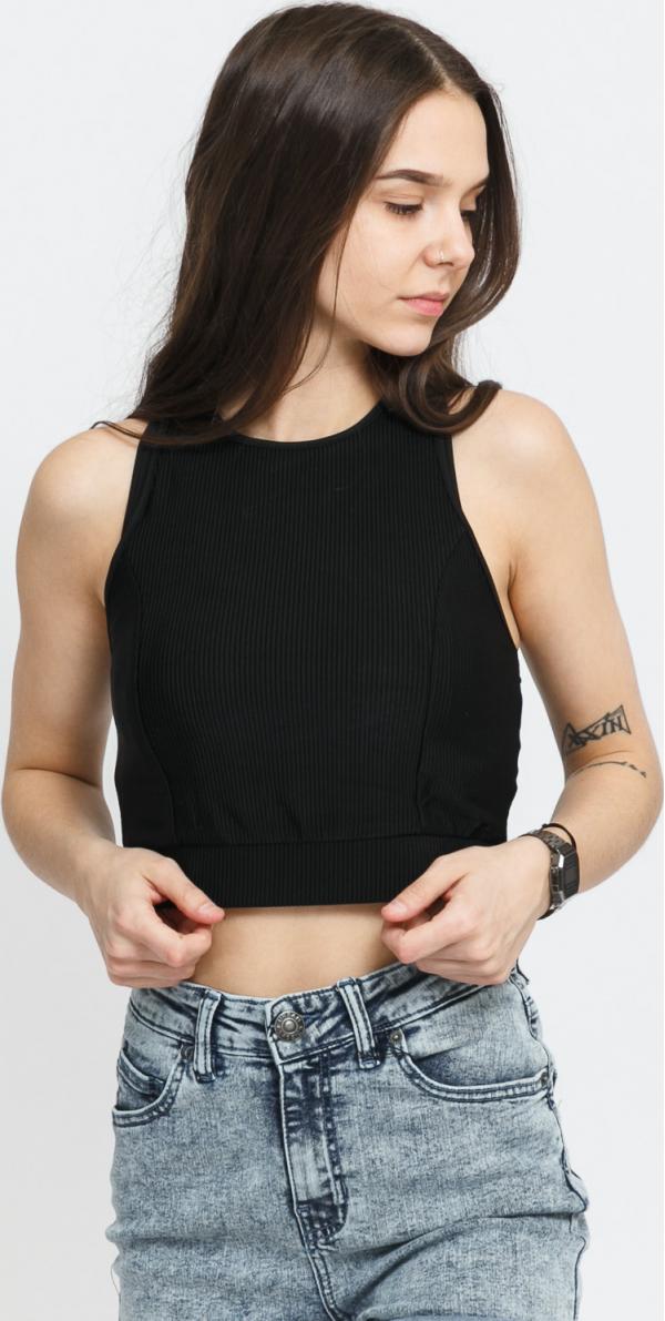 Urban Classics adies Cropped hiny Rib Top černý