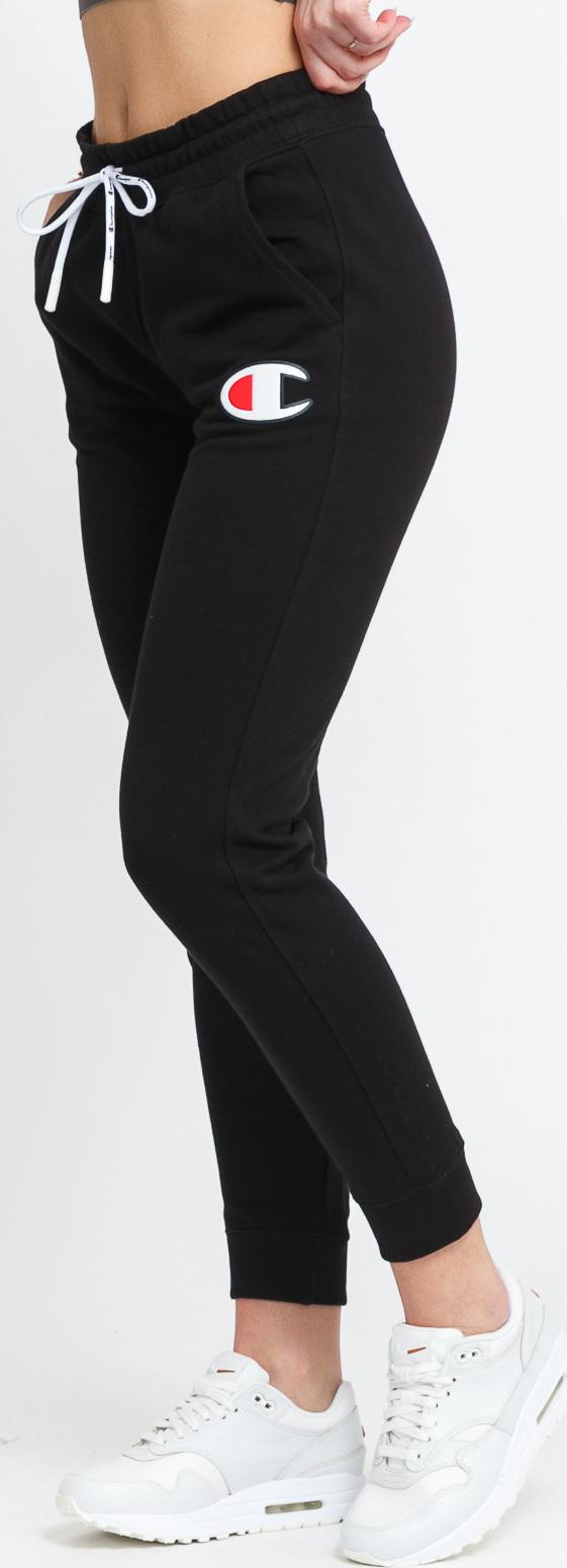 Champion C Logo Ribbed Cuffed Joggers černé