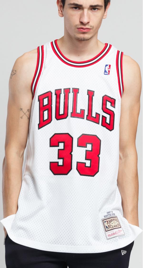 Mitchell & Ness NBA Swingman Jersey Chicago Bulls cottie Pippen #33 bílý