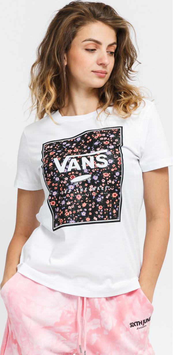 Vans W BOoxed In Rose Crew Tee bílé