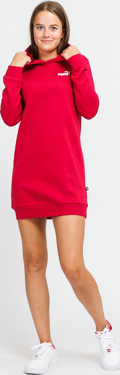 Puma Essential Hooded Dress tmavě růžové