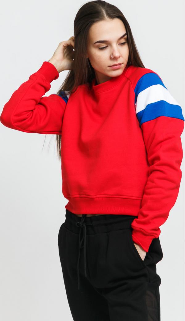 Urban Classics Ladies Sleeve tripe Crew červená / modrá / bílá