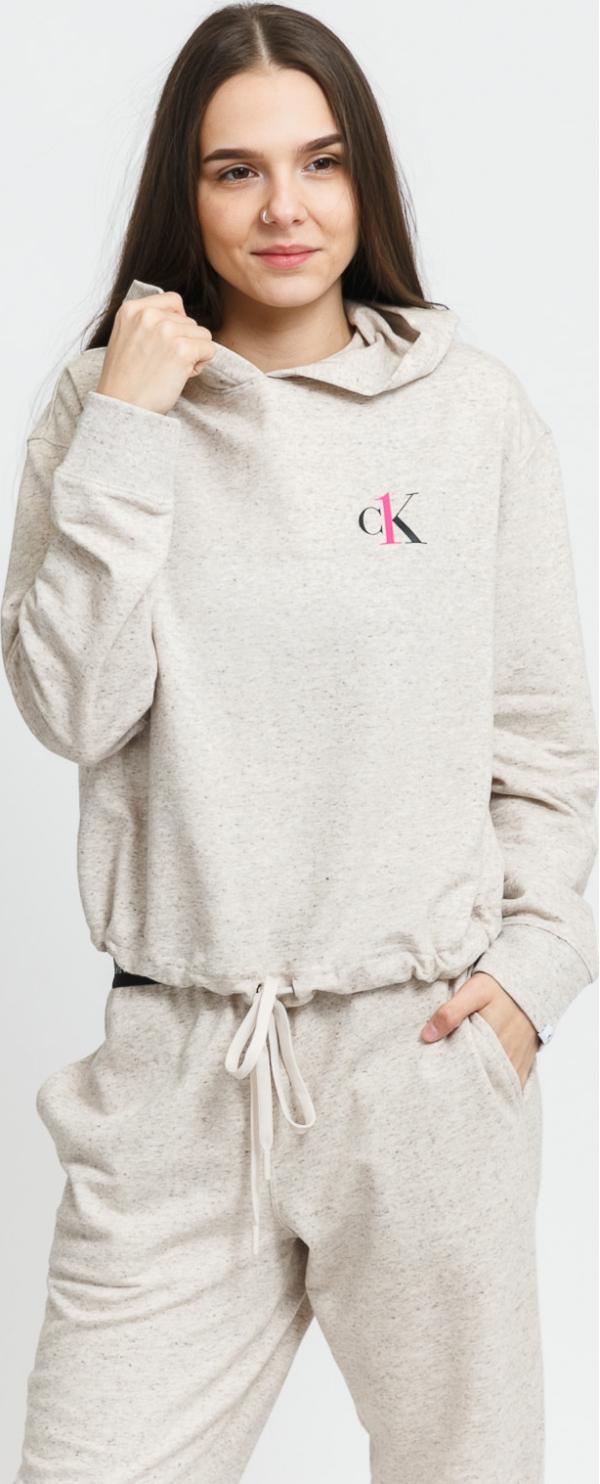 Calvin Klein CK ONE  Hoodie melange světle béžová