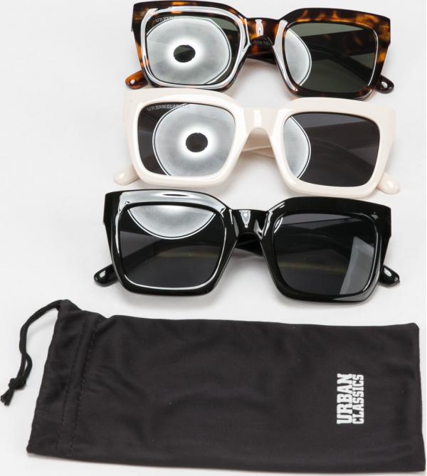 Urban Classics Sunglasses Skyros 3-Pack černé / bílé / hnědé