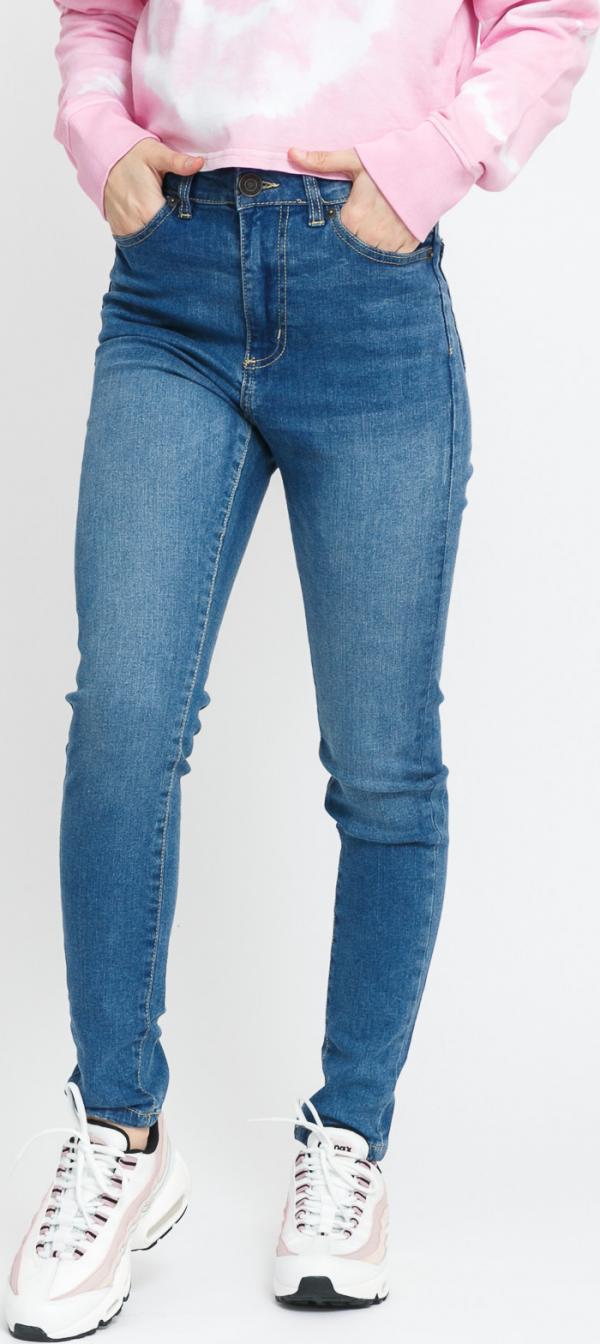 Urban Classics Ladies High Waist Slim Jeans mid stone wash