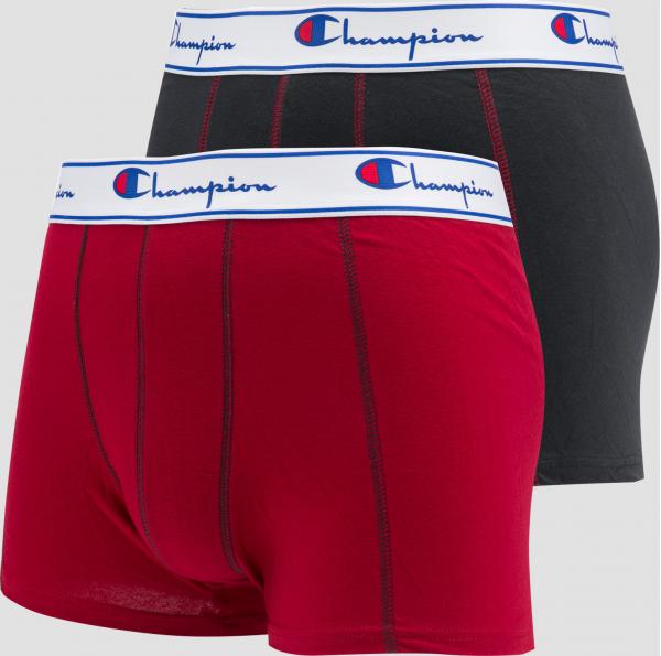 Champion Boxery 2Pack tmavě šedé / červené